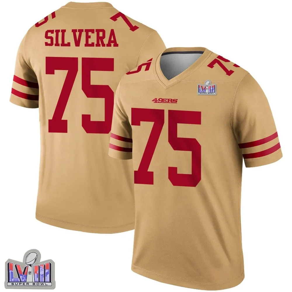 Youth San Francisco 49ers Nesta Jade Silvera Nike Inverted Super Bowl LVIII Patch Legend Gold Jersey Youth San Francisco 49ers Nesta Jade Silvera Nike Inverted Super Bowl LVIII Patch Legend Gold Jersey