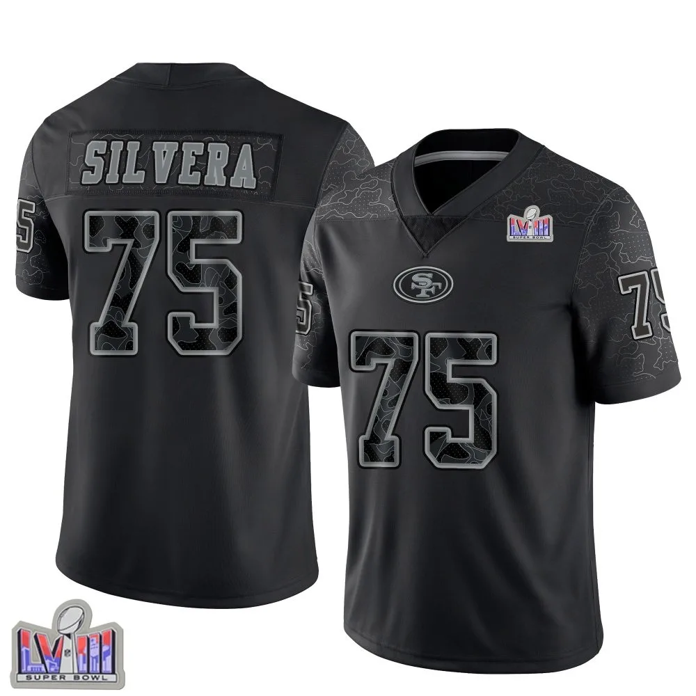 Youth San Francisco 49ers Nesta Jade Silvera Nike Reflective Super Bowl LVIII Patch Limited Black Jersey Youth San Francisco 49ers Nesta Jade Silvera Nike Reflective Super Bowl LVIII Patch Limited Black Jersey