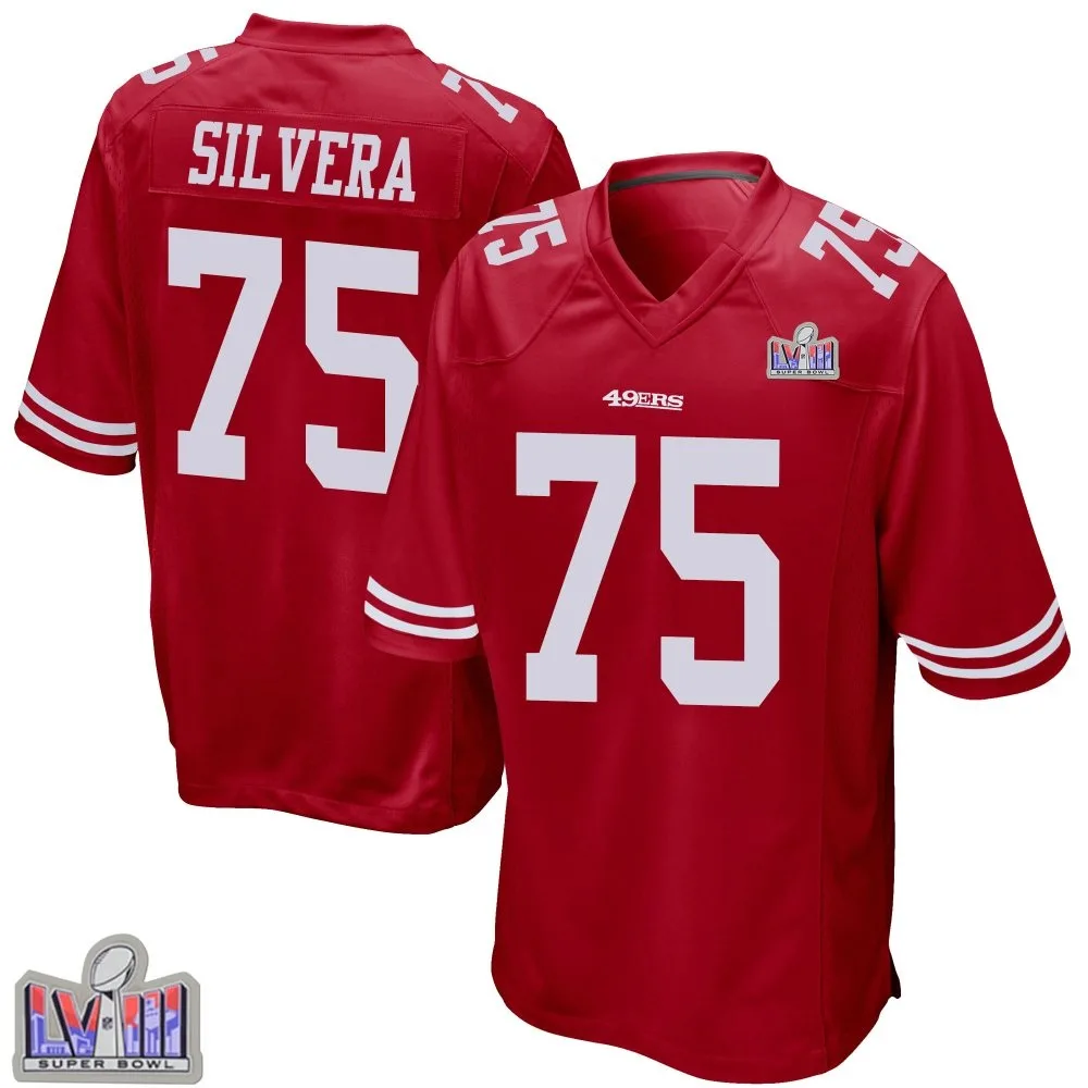 Youth San Francisco 49ers Nesta Jade Silvera Nike Team Color Super Bowl LVIII Patch Game Red Jersey Youth San Francisco 49ers Nesta Jade Silvera Nike Team Color Super Bowl LVIII Patch Game Red Jersey