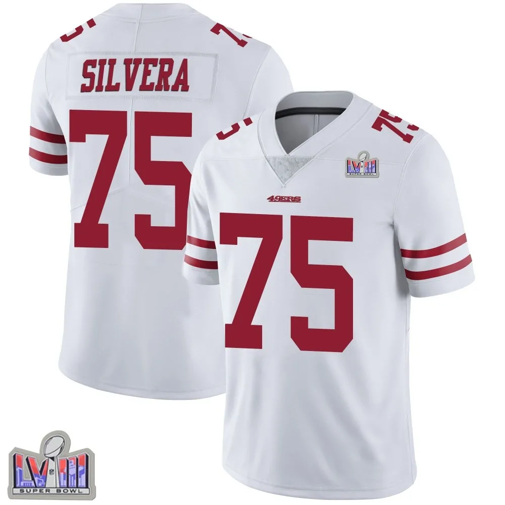 Youth San Francisco 49ers Nesta Jade Silvera Nike Vapor Untouchable Super Bowl LVIII Patch Limited White Jersey Youth San Francisco 49ers Nesta Jade Silvera Nike Vapor Untouchable Super Bowl LVIII Patch Limited White Jersey