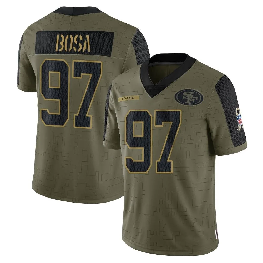 Men's San Francisco 49ers Nick Bosa Nike 2021 Salute To Service Limited Olive Jersey Men's San Francisco 49ers Nick Bosa Nike 2021 Salute To Service Limited Olive Jersey