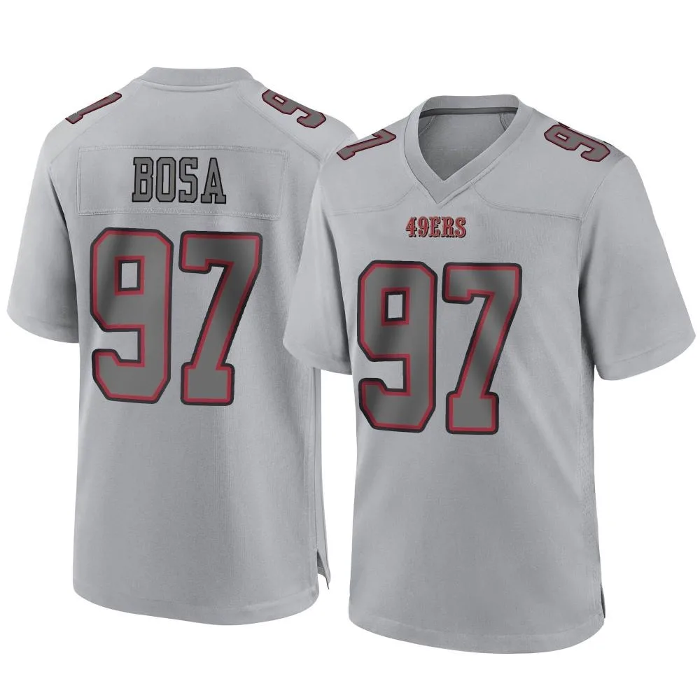 Men's San Francisco 49ers Nick Bosa Nike Atmosphere Fashion Game Gray Jersey Men's San Francisco 49ers Nick Bosa Nike Atmosphere Fashion Game Gray Jersey