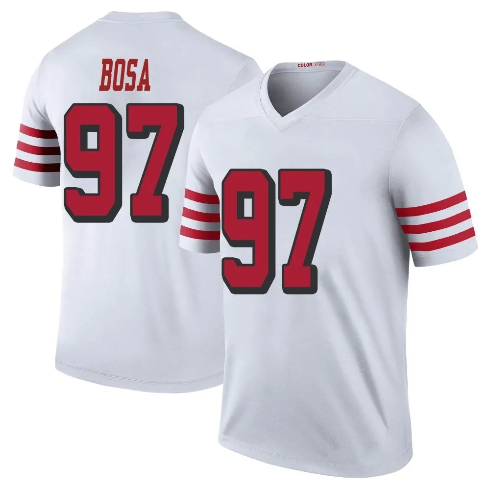 Men's San Francisco 49ers Nick Bosa Nike Color Rush Legend White Jersey Men's San Francisco 49ers Nick Bosa Nike Color Rush Legend White Jersey