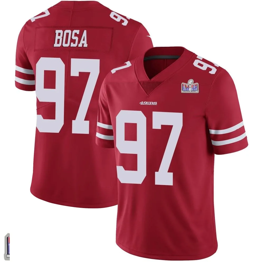 Youth San Francisco 49ers Nick Bosa Nike Team Color Vapor Untouchable Super Bowl LVIII Patch Limited Red Jersey Youth San Francisco 49ers Nick Bosa Nike Team Color Vapor Untouchable Super Bowl LVIII Patch Limited Red Jersey