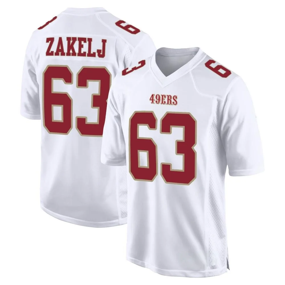 Men's San Francisco 49ers Nick Zakelj Nike Fashion Game White Jersey Men's San Francisco 49ers Nick Zakelj Nike Fashion Game White Jersey