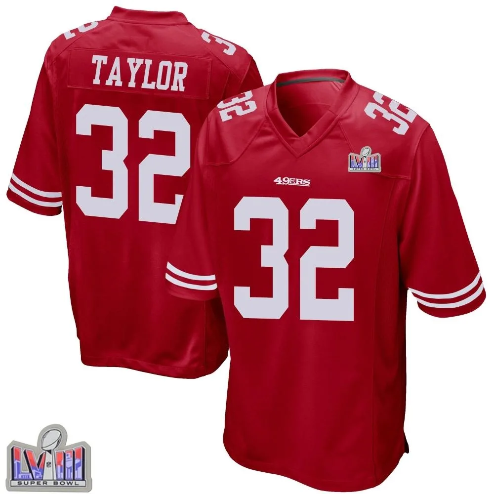 Youth San Francisco 49ers Patrick Taylor Jr. Nike Team Color Super Bowl LVIII Patch Game Red Jersey