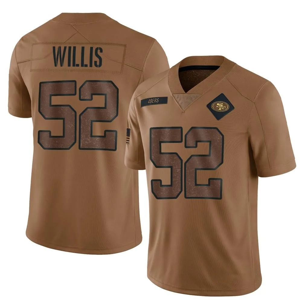 Men's San Francisco 49ers Patrick Willis Nike 2023 Salute To Service Limited Brown Jersey Men's San Francisco 49ers Patrick Willis Nike 2023 Salute To Service Limited Brown Jersey