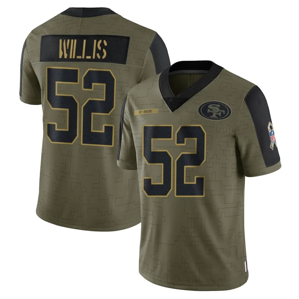 Youth San Francisco 49ers Patrick Willis Nike 2021 Salute To Service Limited Olive Jersey Youth San Francisco 49ers Patrick Willis Nike 2021 Salute To Service Limited Olive Jersey