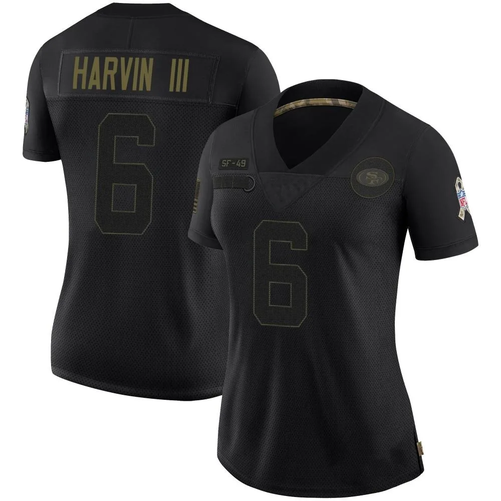 Women's San Francisco 49ers Pressley Harvin Iii Nike 2020 Salute To Service Limited Black Jersey Women's San Francisco 49ers Pressley Harvin Iii Nike 2020 Salute To Service Limited Black Jersey