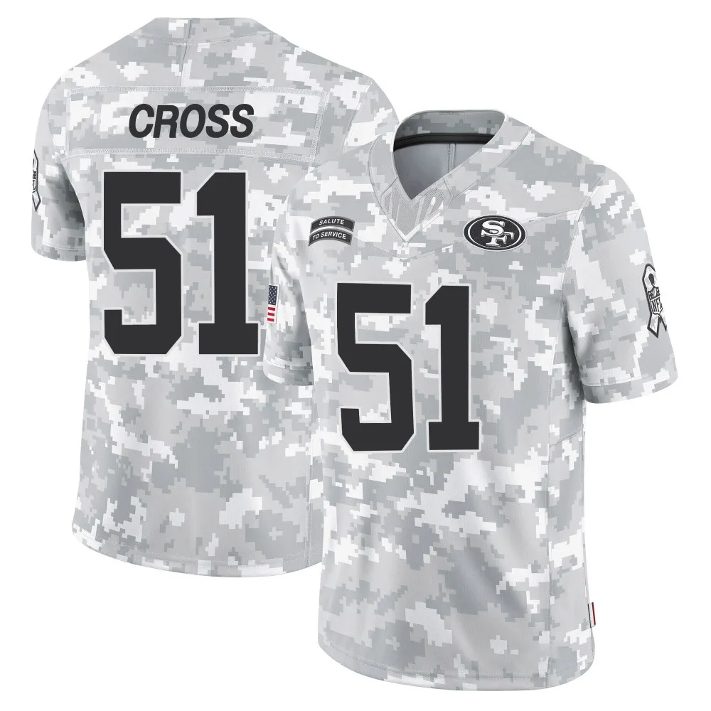 Men's San Francisco 49ers Randy Cross Nike 2024 Salute To Service Limited Arctic Camo Jersey Men's San Francisco 49ers Randy Cross Nike 2024 Salute To Service Limited Arctic Camo Jersey