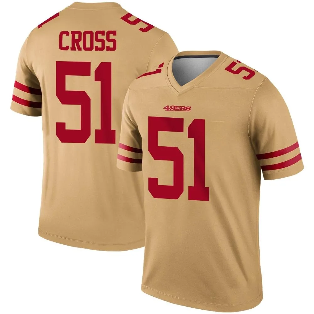 Men's San Francisco 49ers Randy Cross Nike Inverted Legend Gold Jersey Men's San Francisco 49ers Randy Cross Nike Inverted Legend Gold Jersey