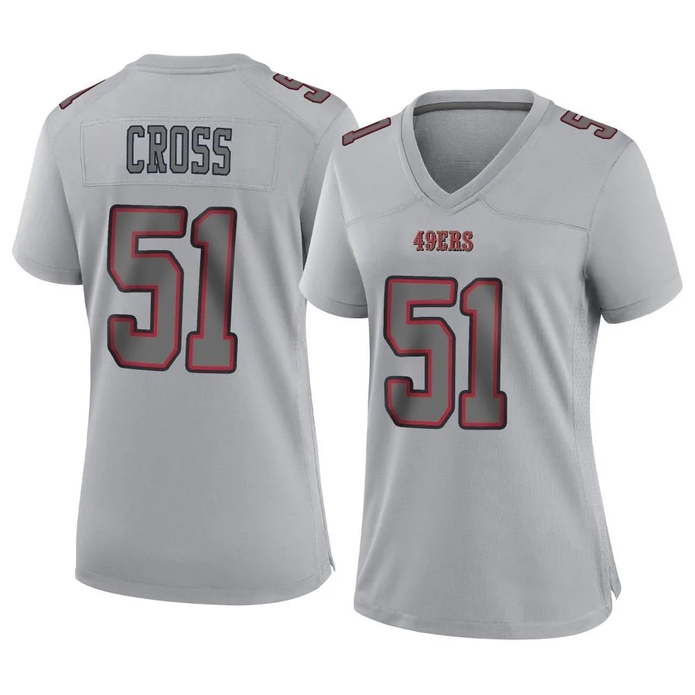 Women's San Francisco 49ers Randy Cross Nike Atmosphere Fashion Game Gray Jersey Women's San Francisco 49ers Randy Cross Nike Atmosphere Fashion Game Gray Jersey