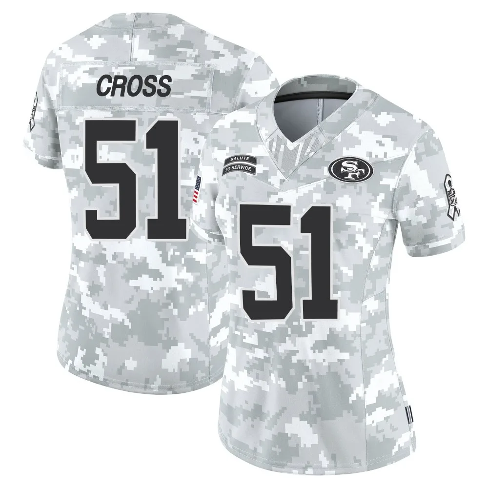 Women's San Francisco 49ers Randy Cross Nike Francisco 2024 Salute To Service Limited Arctic Camo Jersey Women's San Francisco 49ers Randy Cross Nike Francisco 2024 Salute To Service Limited Arctic Camo Jersey
