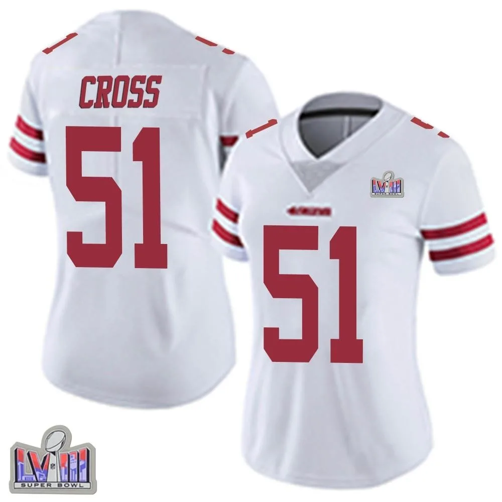 Women's San Francisco 49ers Randy Cross Nike Vapor Untouchable Super Bowl LVIII Patch Limited White Jersey Women's San Francisco 49ers Randy Cross Nike Vapor Untouchable Super Bowl LVIII Patch Limited White Jersey