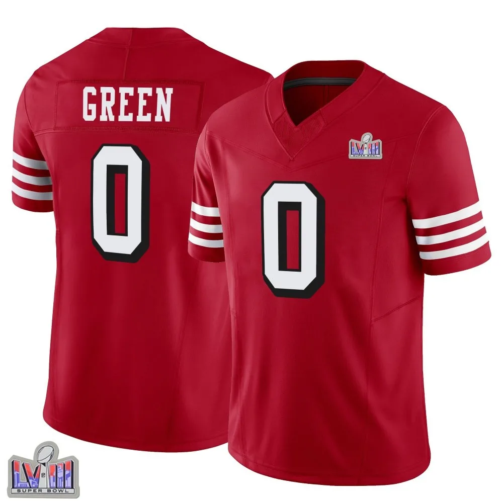 Men's San Francisco 49ers Renardo Green Nike Alternate Vapor F.U.S.E. Super Bowl LVIII Patch Limited Scarlet Jersey Men's San Francisco 49ers Renardo Green Nike Alternate Vapor F.U.S.E. Super Bowl LVIII Patch Limited Scarlet Jersey