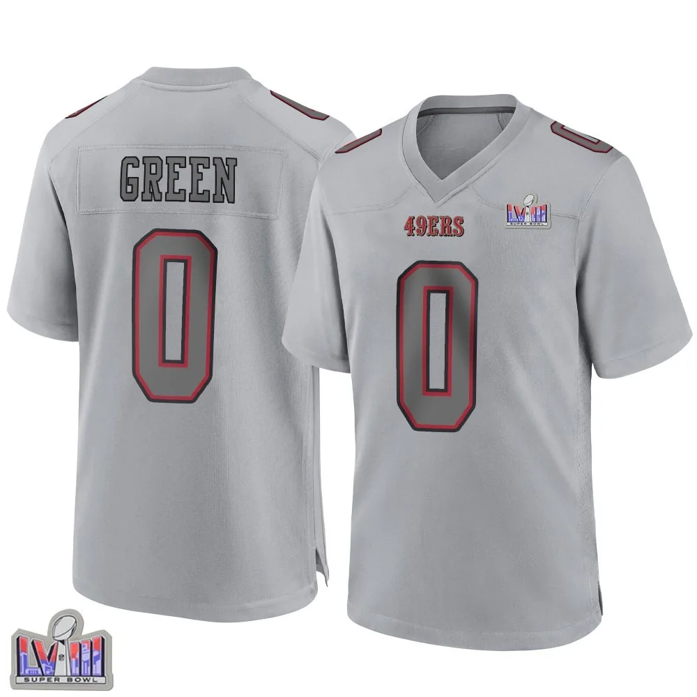 Men's San Francisco 49ers Renardo Green Nike Atmosphere Fashion Super Bowl LVIII Patch Game Gray Jersey Men's San Francisco 49ers Renardo Green Nike Atmosphere Fashion Super Bowl LVIII Patch Game Gray Jersey