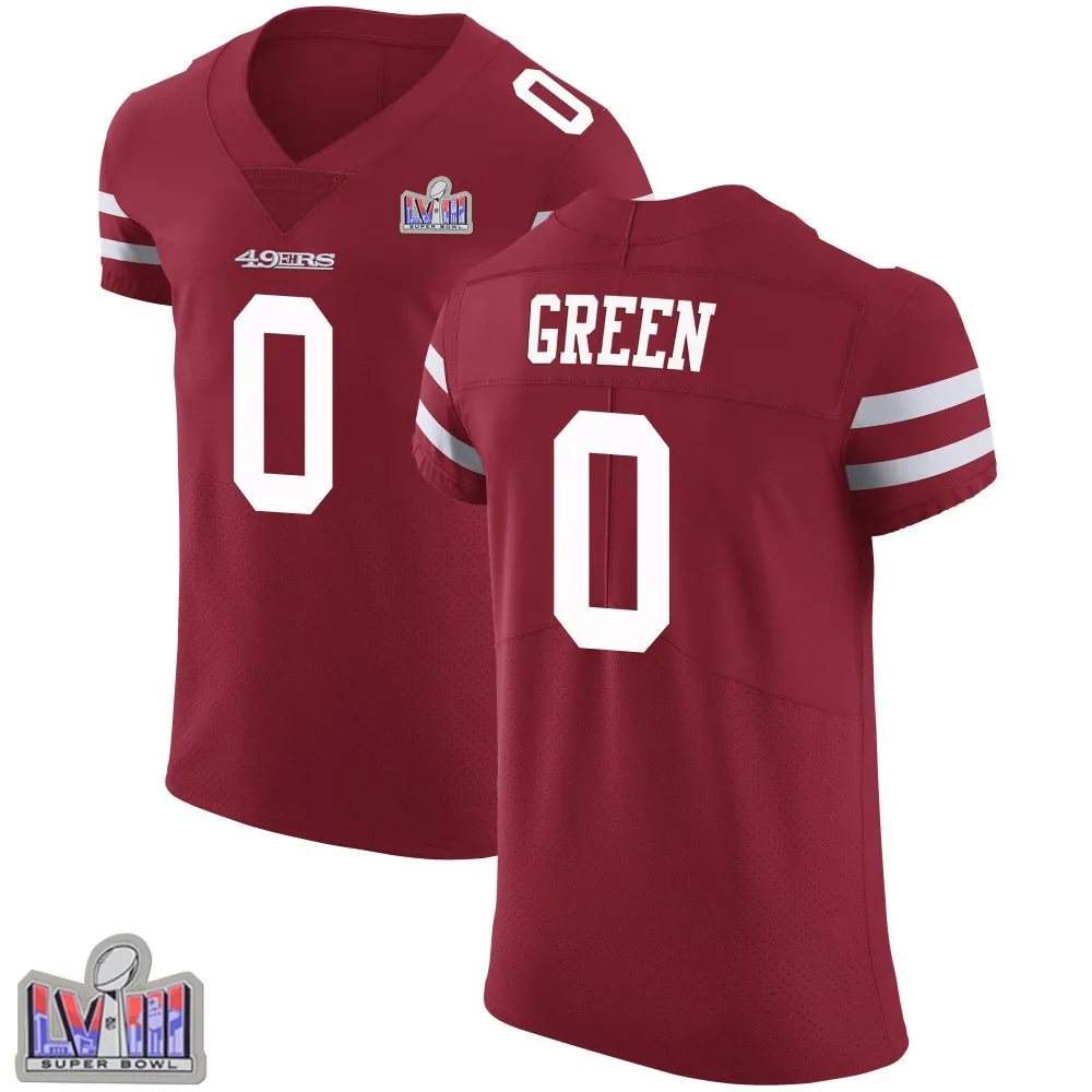 Men's San Francisco 49ers Renardo Green Nike Team Color Vapor Untouchable Super Bowl LVIII Patch Elite Red Jersey Men's San Francisco 49ers Renardo Green Nike Team Color Vapor Untouchable Super Bowl LVIII Patch Elite Red Jersey
