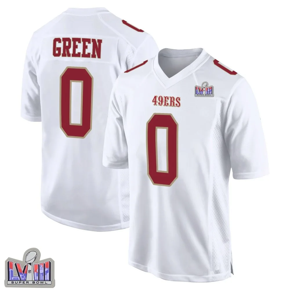 Youth San Francisco 49ers Renardo Green Nike Fashion Super Bowl LVIII Patch Game White Jersey Youth San Francisco 49ers Renardo Green Nike Fashion Super Bowl LVIII Patch Game White Jersey