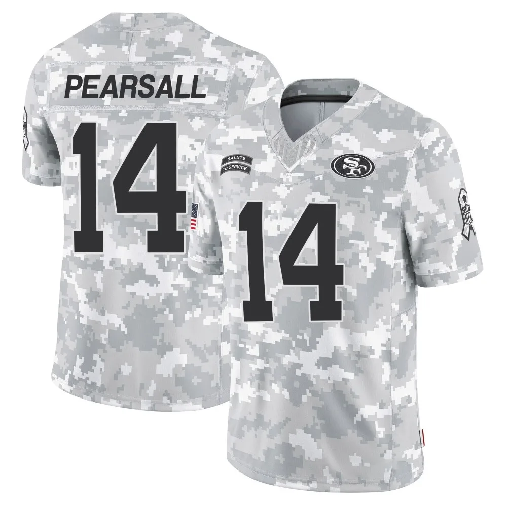 Men's San Francisco 49ers Ricky Pearsall Nike 2024 Salute To Service Limited Arctic Camo Jersey Men's San Francisco 49ers Ricky Pearsall Nike 2024 Salute To Service Limited Arctic Camo Jersey