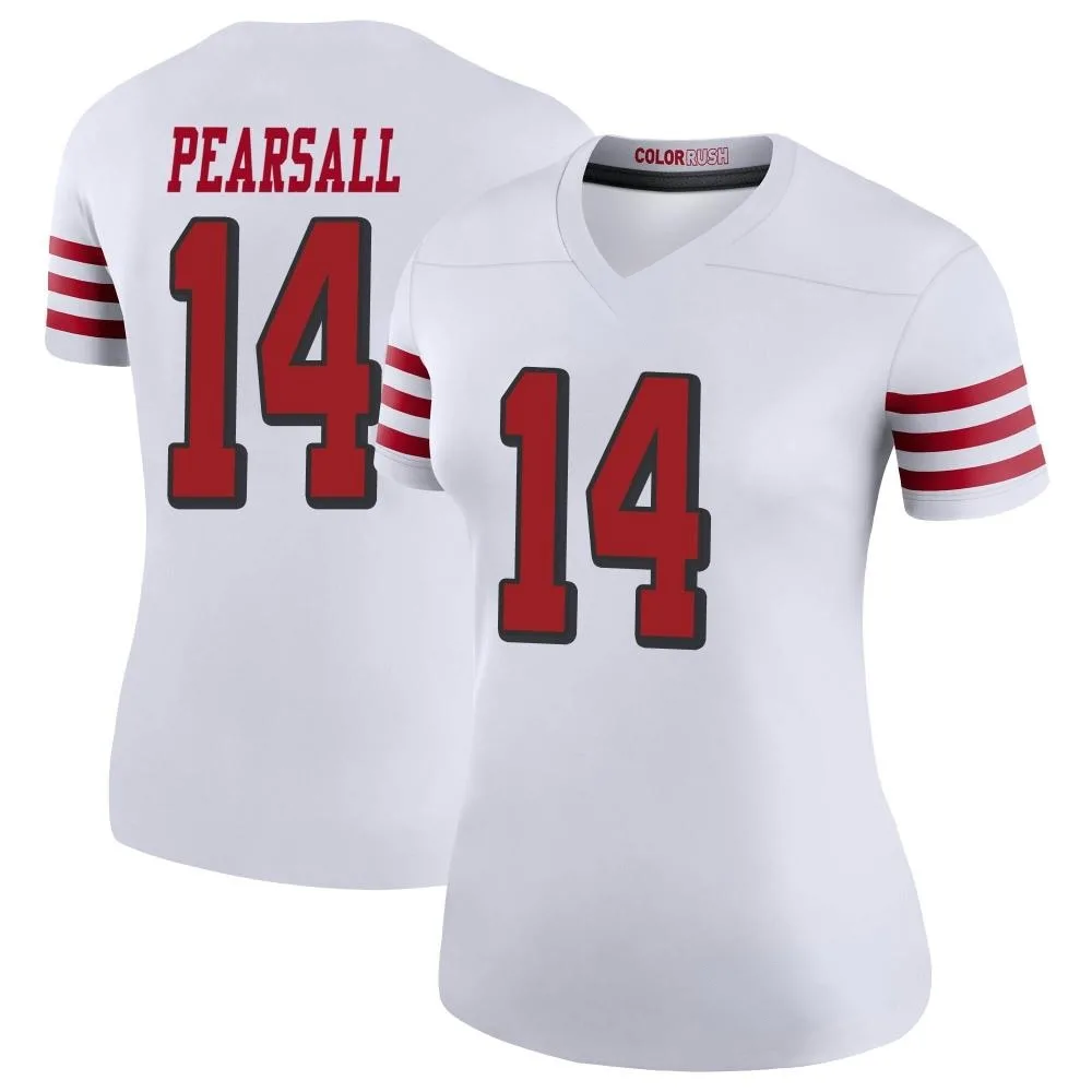 Women's San Francisco 49ers Ricky Pearsall Nike Color Rush Legend White Jersey Women's San Francisco 49ers Ricky Pearsall Nike Color Rush Legend White Jersey