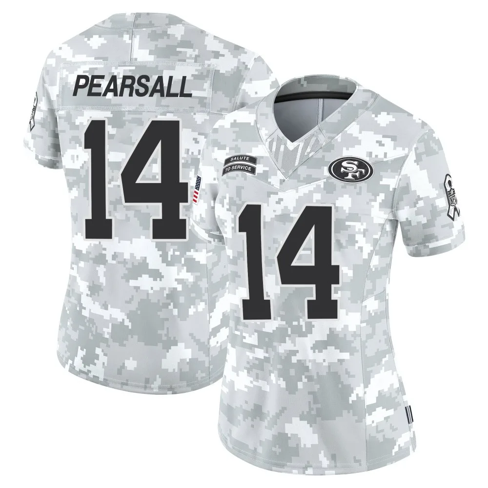 Women's San Francisco 49ers Ricky Pearsall Nike Francisco 2024 Salute To Service Limited Arctic Camo Jersey Women's San Francisco 49ers Ricky Pearsall Nike Francisco 2024 Salute To Service Limited Arctic Camo Jersey
