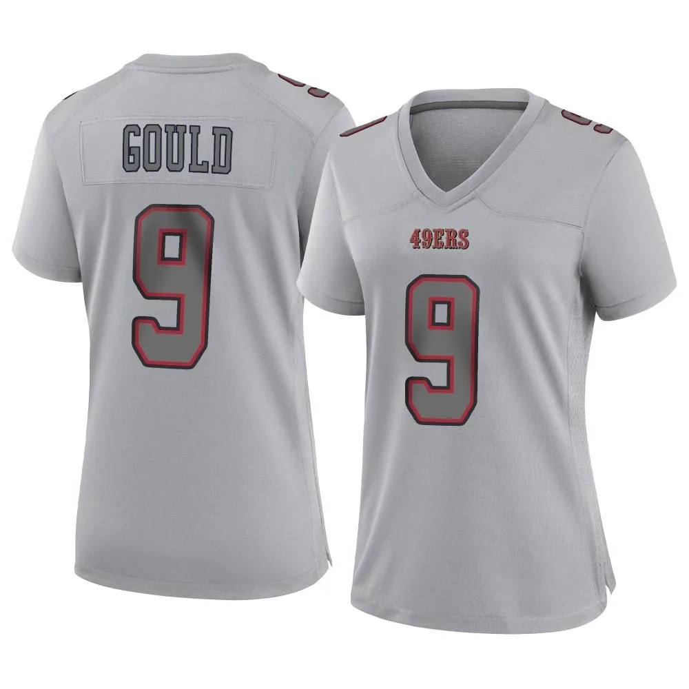Women's San Francisco 49ers Robbie Gould Nike Atmosphere Fashion Game Gray Jersey Women's San Francisco 49ers Robbie Gould Nike Atmosphere Fashion Game Gray Jersey