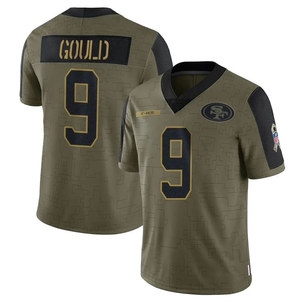 Youth San Francisco 49ers Robbie Gould Nike 2021 Salute To Service Limited Olive Jersey Youth San Francisco 49ers Robbie Gould Nike 2021 Salute To Service Limited Olive Jersey