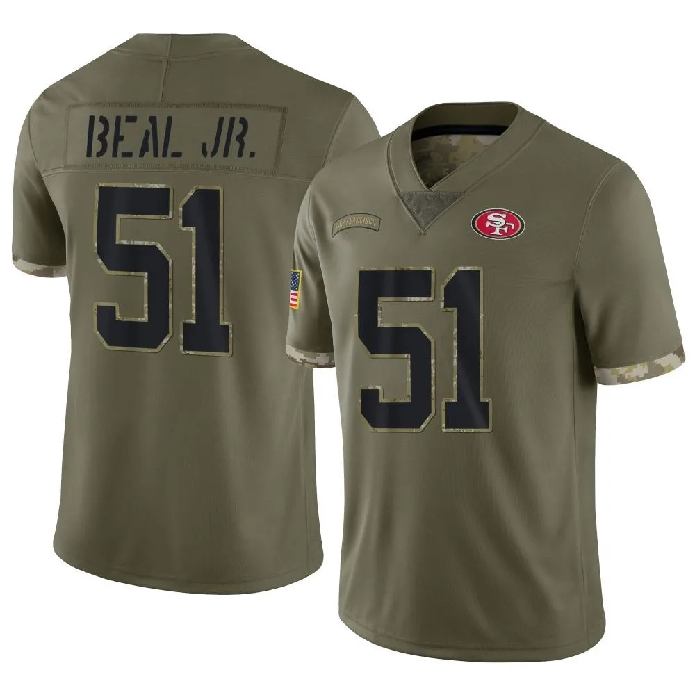 Youth San Francisco 49ers Robert Beal Jr. Nike 2022 Salute To Service Limited Olive Jersey Youth San Francisco 49ers Robert Beal Jr. Nike 2022 Salute To Service Limited Olive Jersey