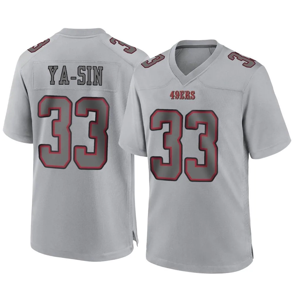Men's San Francisco 49ers Rock Ya-sin Nike Atmosphere Fashion Game Gray Jersey Men's San Francisco 49ers Rock Ya-sin Nike Atmosphere Fashion Game Gray Jersey