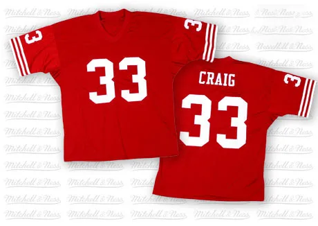 Men's San Francisco 49ers Roger Craig Mitchell And Ness Team Color Throwback Authentic Red Jersey Men's San Francisco 49ers Roger Craig Mitchell And Ness Team Color Throwback Authentic Red Jersey