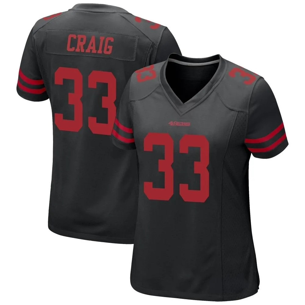 Women's San Francisco 49ers Roger Craig Nike Alternate Game Black Jersey Women's San Francisco 49ers Roger Craig Nike Alternate Game Black Jersey