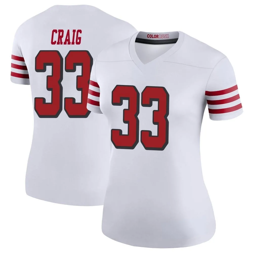 Women's San Francisco 49ers Roger Craig Nike Color Rush Legend White Jersey Women's San Francisco 49ers Roger Craig Nike Color Rush Legend White Jersey