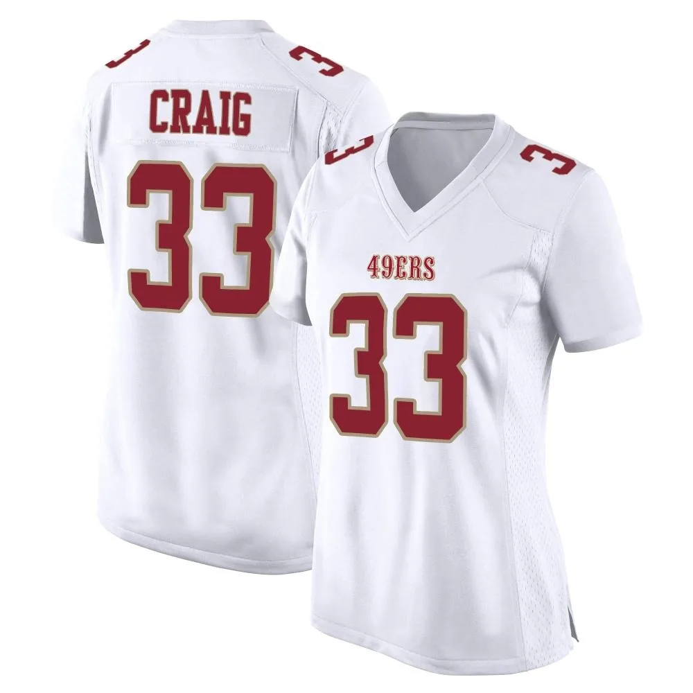 Women's San Francisco 49ers Roger Craig Nike Fashion Game White Jersey Women's San Francisco 49ers Roger Craig Nike Fashion Game White Jersey