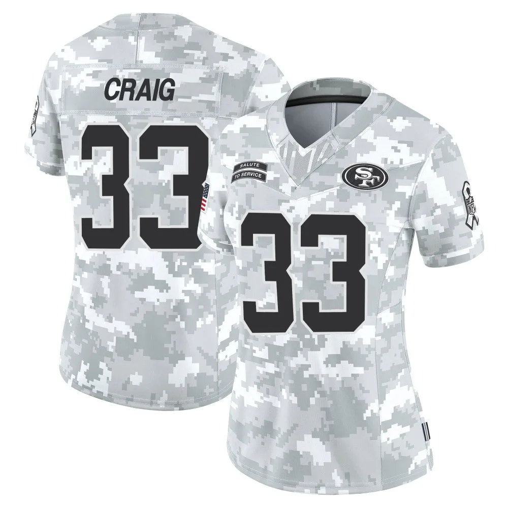 Women's San Francisco 49ers Roger Craig Nike Francisco 2024 Salute To Service Limited Arctic Camo Jersey Women's San Francisco 49ers Roger Craig Nike Francisco 2024 Salute To Service Limited Arctic Camo Jersey