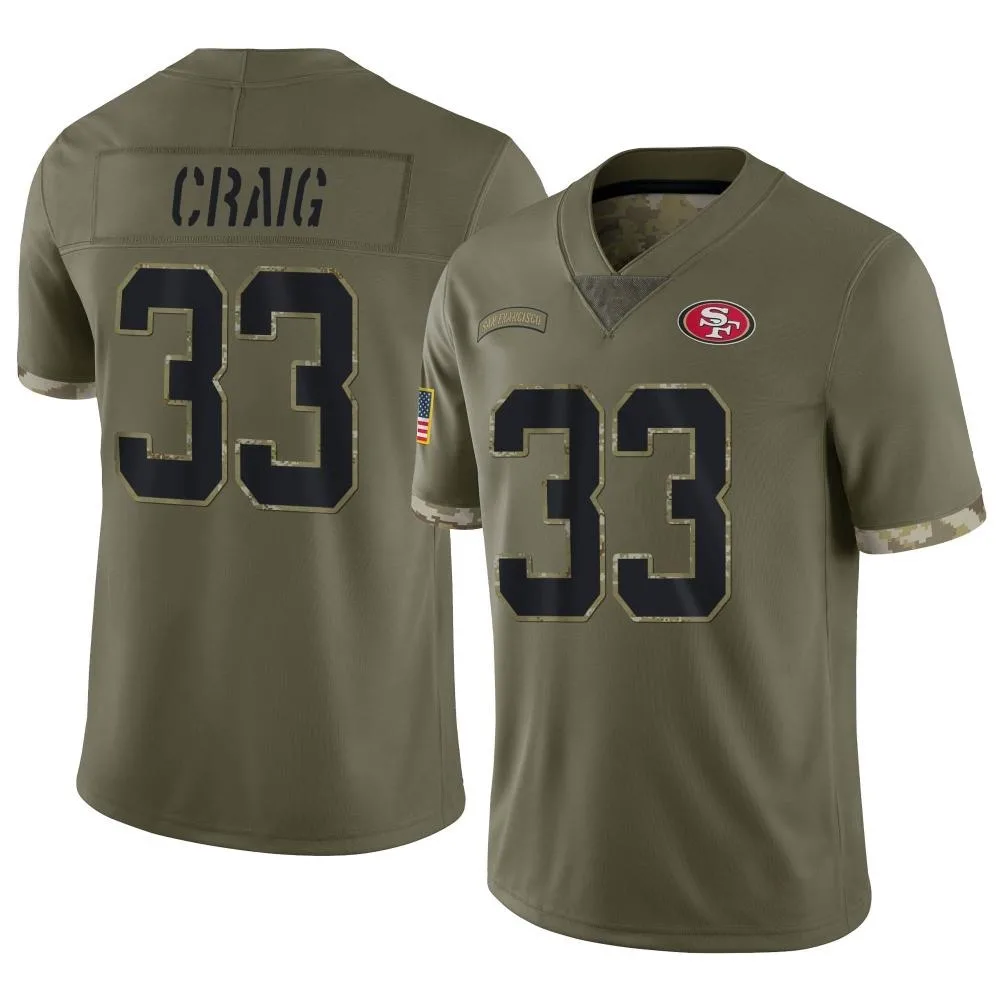 Youth San Francisco 49ers Roger Craig Nike 2022 Salute To Service Limited Olive Jersey Youth San Francisco 49ers Roger Craig Nike 2022 Salute To Service Limited Olive Jersey