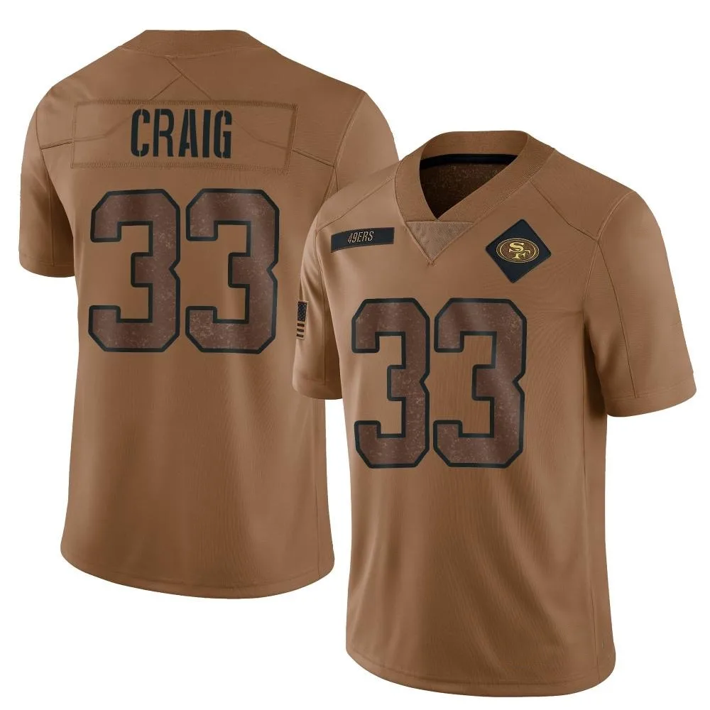 Youth San Francisco 49ers Roger Craig Nike 2023 Salute To Service Limited Brown Jersey Youth San Francisco 49ers Roger Craig Nike 2023 Salute To Service Limited Brown Jersey