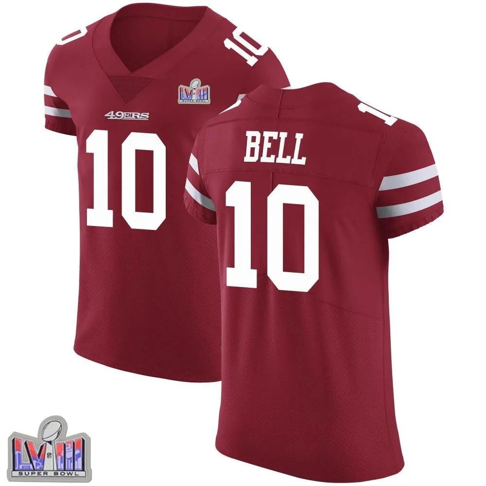 Men's San Francisco 49ers Ronnie Bell Nike Team Color Vapor Untouchable Super Bowl LVIII Patch Elite Red Jersey Men's San Francisco 49ers Ronnie Bell Nike Team Color Vapor Untouchable Super Bowl LVIII Patch Elite Red Jersey