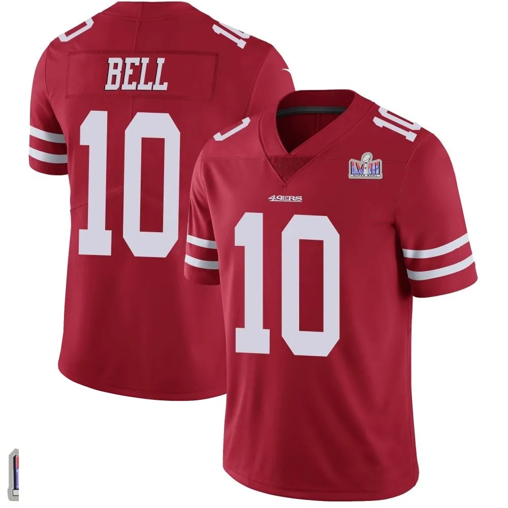Men's San Francisco 49ers Ronnie Bell Nike Team Color Vapor Untouchable Super Bowl LVIII Patch Limited Red Jersey Men's San Francisco 49ers Ronnie Bell Nike Team Color Vapor Untouchable Super Bowl LVIII Patch Limited Red Jersey