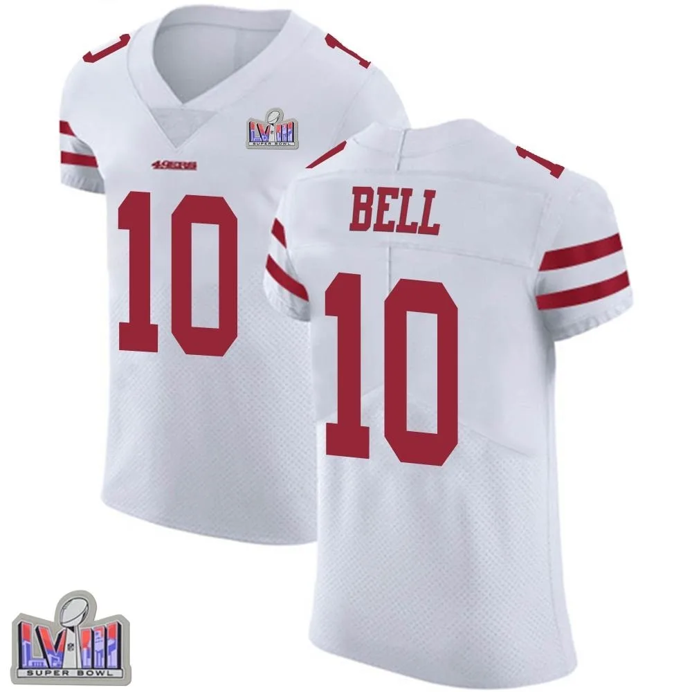 Men's San Francisco 49ers Ronnie Bell Nike Vapor Untouchable Super Bowl LVIII Patch Elite White Jersey Men's San Francisco 49ers Ronnie Bell Nike Vapor Untouchable Super Bowl LVIII Patch Elite White Jersey