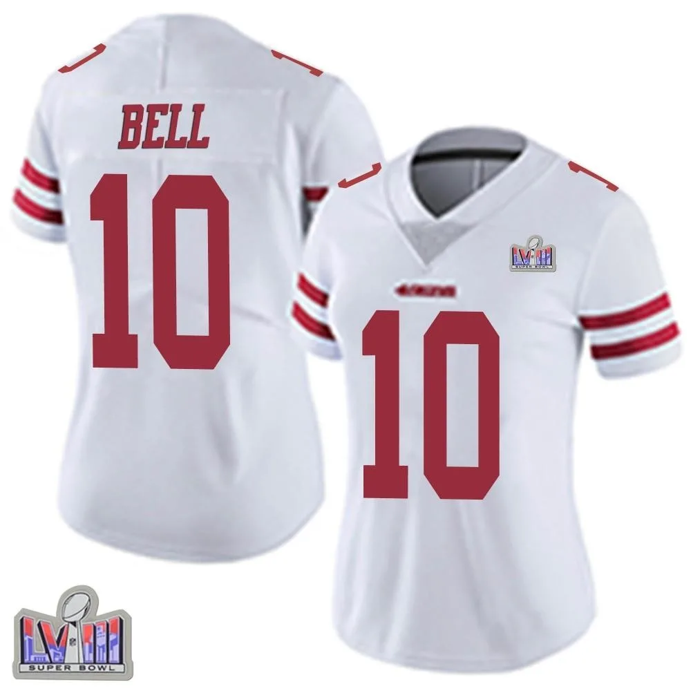 Women's San Francisco 49ers Ronnie Bell Nike Vapor Untouchable Super Bowl LVIII Patch Limited White Jersey Women's San Francisco 49ers Ronnie Bell Nike Vapor Untouchable Super Bowl LVIII Patch Limited White Jersey