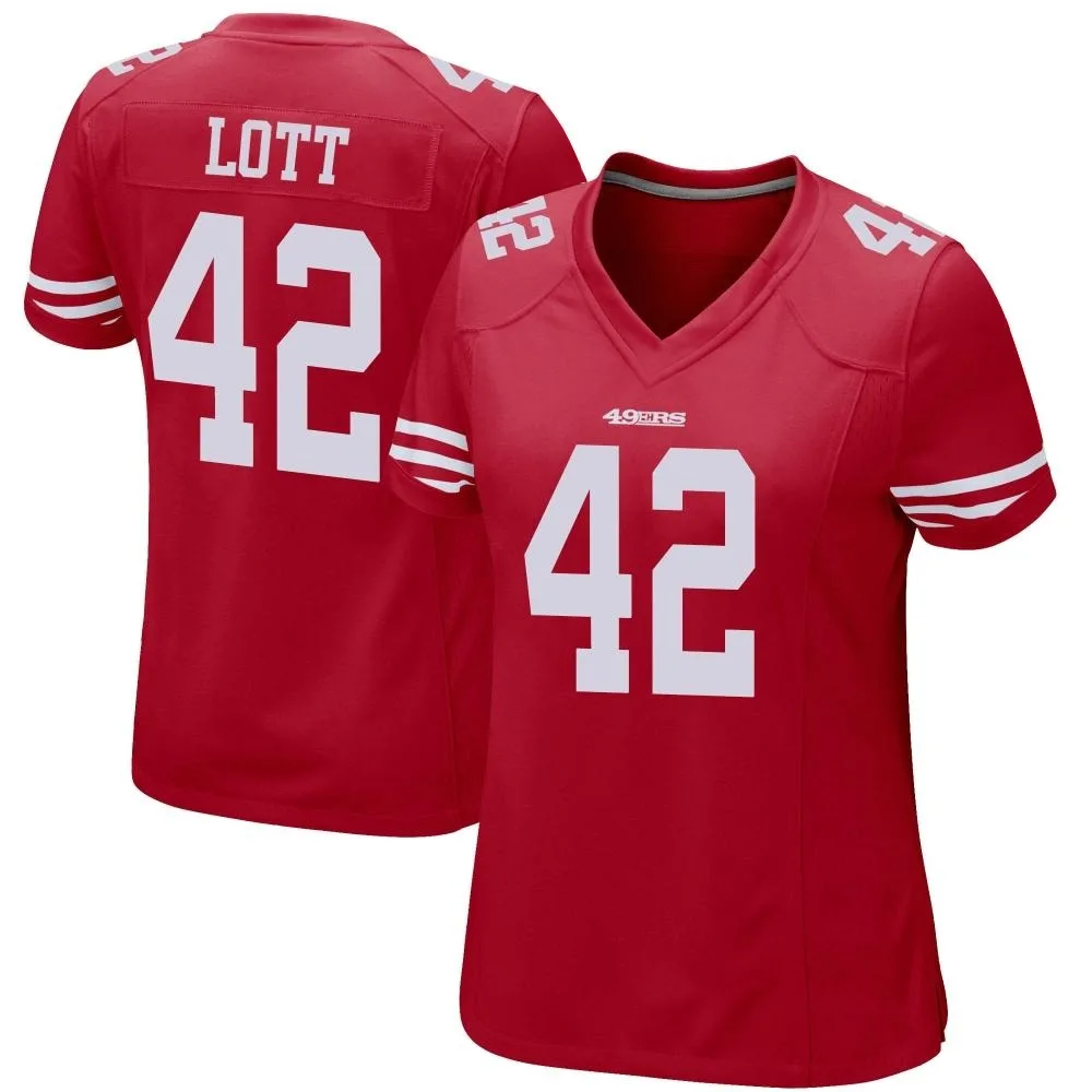 Women's San Francisco 49ers Ronnie Lott Nike Team Color Game Red Jersey Women's San Francisco 49ers Ronnie Lott Nike Team Color Game Red Jersey