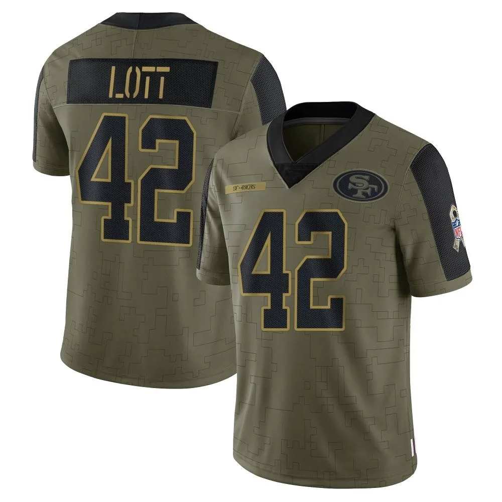 Youth San Francisco 49ers Ronnie Lott Nike 2021 Salute To Service Limited Olive Jersey Youth San Francisco 49ers Ronnie Lott Nike 2021 Salute To Service Limited Olive Jersey