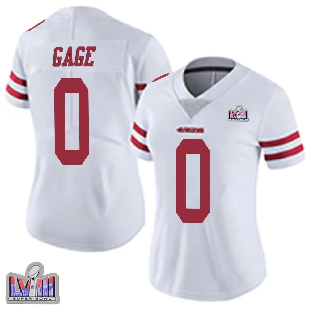 Women's San Francisco 49ers Russell Gage Nike Vapor Untouchable Super Bowl LVIII Patch Limited White Jersey Women's San Francisco 49ers Russell Gage Nike Vapor Untouchable Super Bowl LVIII Patch Limited White Jersey