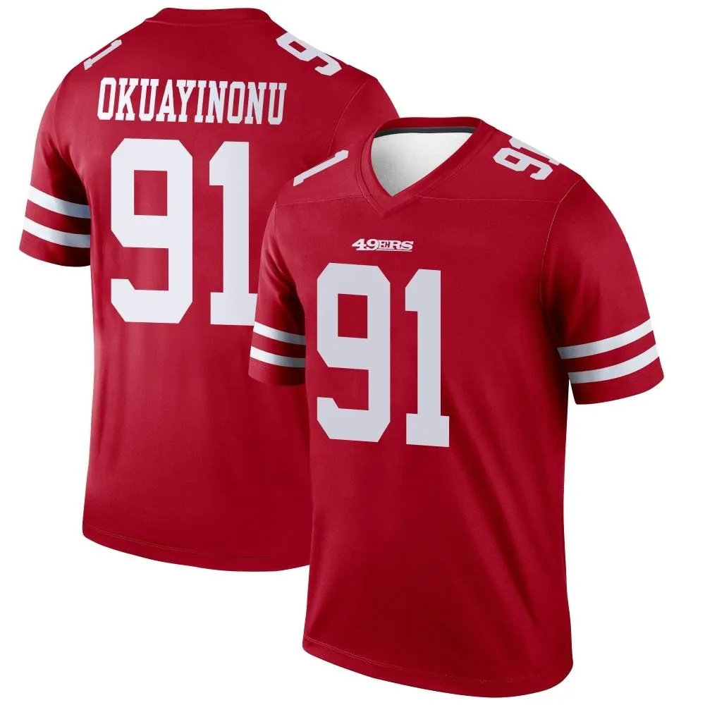 Men's San Francisco 49ers Sam Okuayinonu Nike Legend Scarlet Jersey Men's San Francisco 49ers Sam Okuayinonu Nike Legend Scarlet Jersey