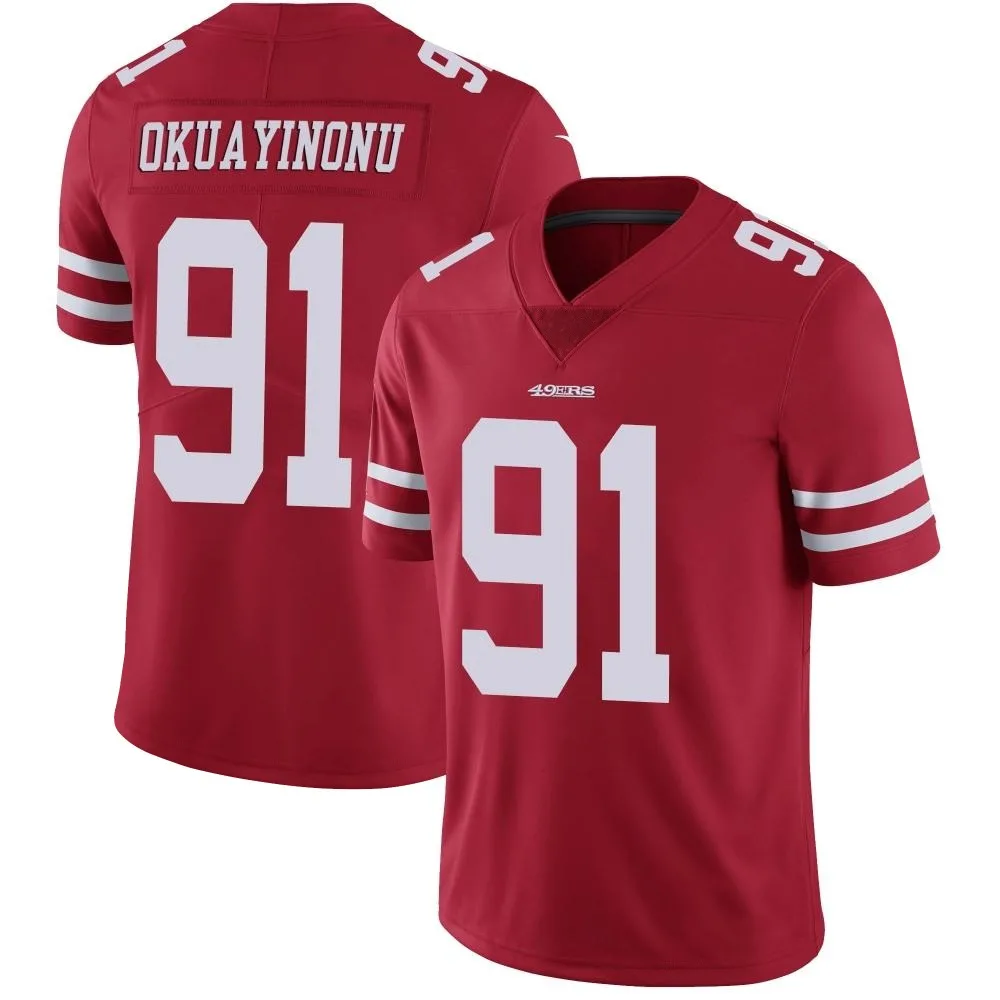 Men's San Francisco 49ers Sam Okuayinonu Nike Team Color Vapor Untouchable Limited Red Jersey Men's San Francisco 49ers Sam Okuayinonu Nike Team Color Vapor Untouchable Limited Red Jersey