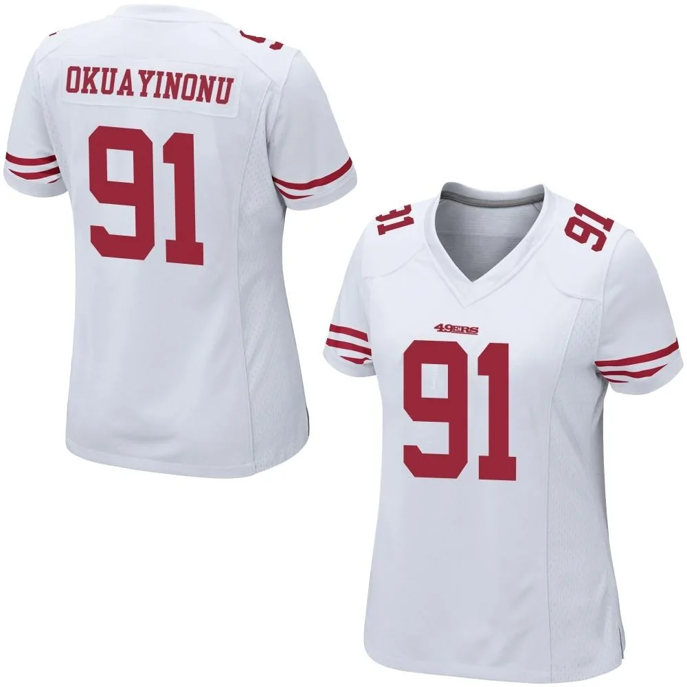 Women's San Francisco 49ers Sam Okuayinonu Nike Game White Jersey Women's San Francisco 49ers Sam Okuayinonu Nike Game White Jersey