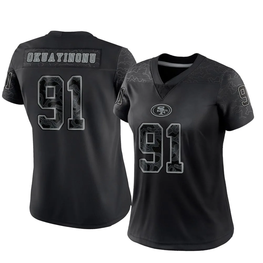 Women's San Francisco 49ers Sam Okuayinonu Nike Reflective Limited Black Jersey Women's San Francisco 49ers Sam Okuayinonu Nike Reflective Limited Black Jersey