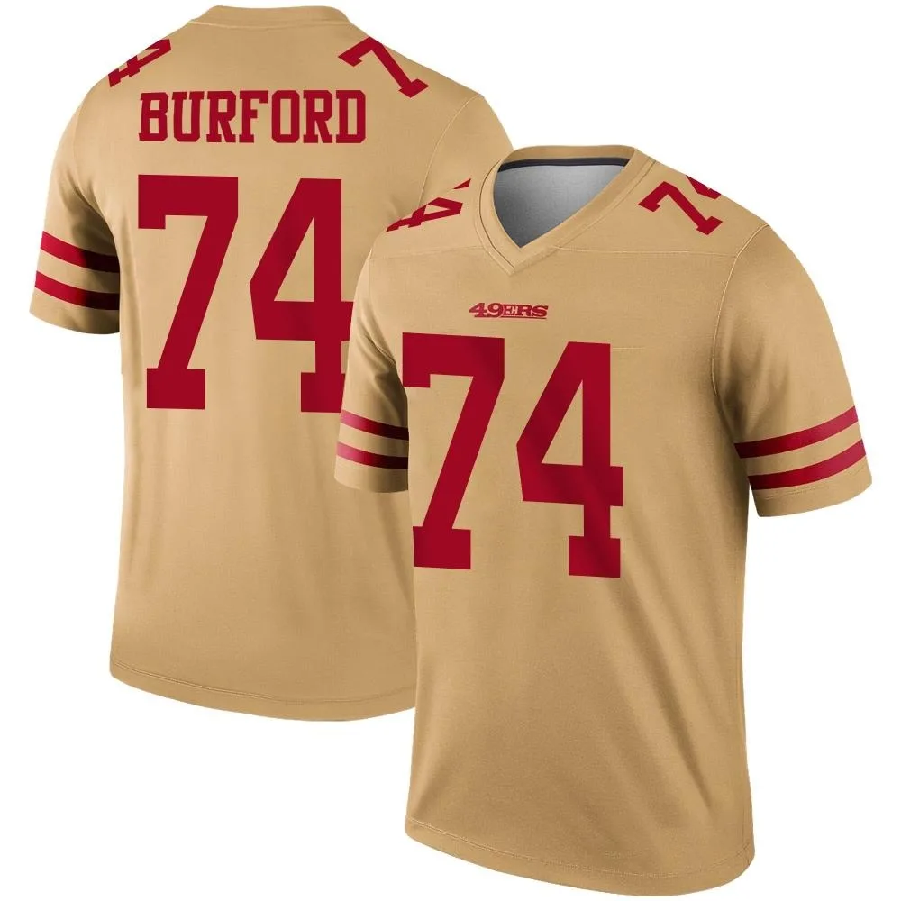 Men's San Francisco 49ers Spencer Burford Nike Inverted Legend Gold Jersey Men's San Francisco 49ers Spencer Burford Nike Inverted Legend Gold Jersey