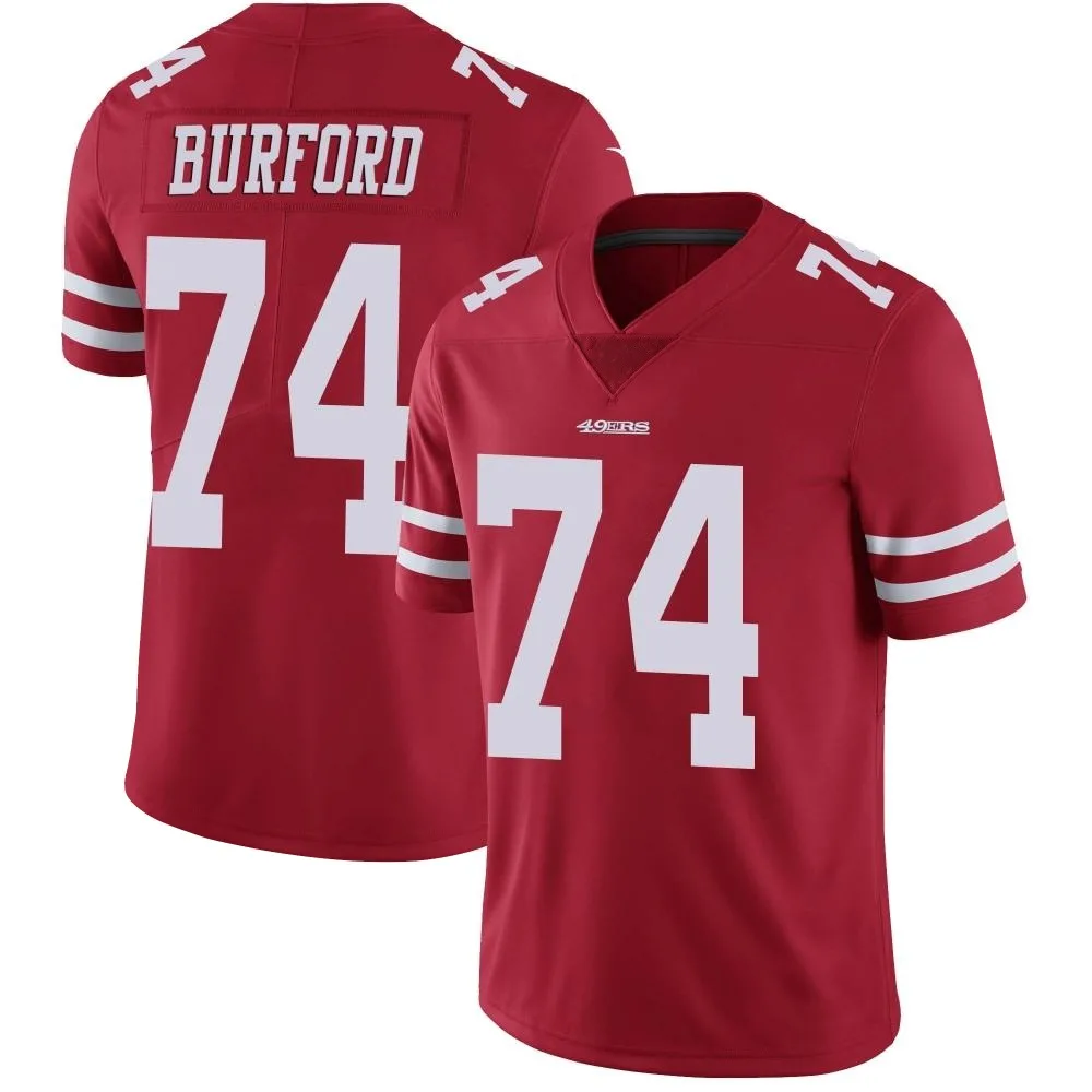 Men's San Francisco 49ers Spencer Burford Nike Team Color Vapor Untouchable Limited Red Jersey