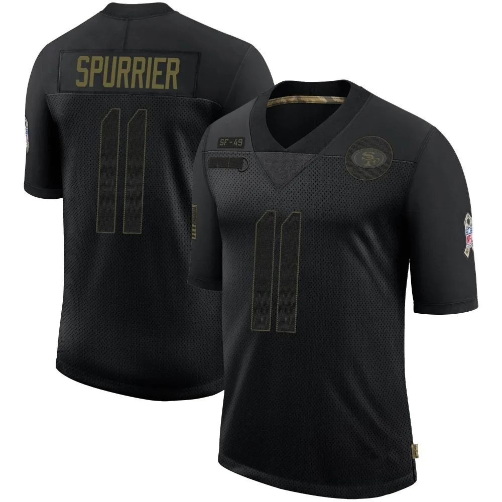Men's San Francisco 49ers Steve Spurrier Nike 2020 Salute To Service Limited Black Jersey Men's San Francisco 49ers Steve Spurrier Nike 2020 Salute To Service Limited Black Jersey